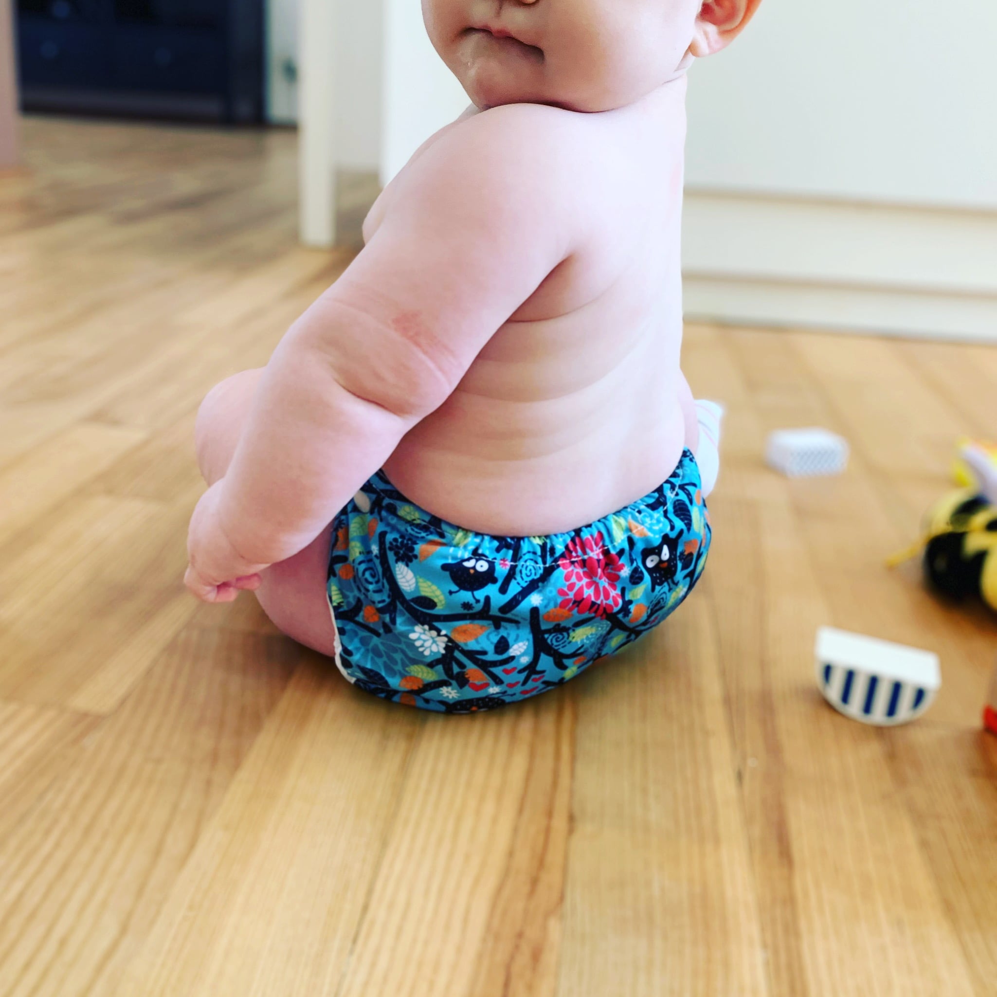Baby with cloth diaper